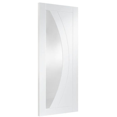 XL Joinery Salerno Internal White Primed Door with Clear Glass - All Sizes - XL Joinery