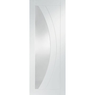 XL Joinery Salerno Internal White Primed Door with Clear Glass - All Sizes - XL Joinery