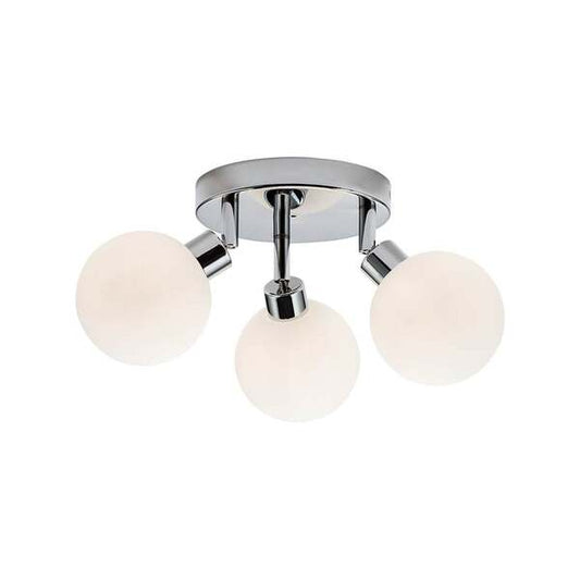Geo Round Frosted Glass Triple Spotlight - Aqua Bathrooms