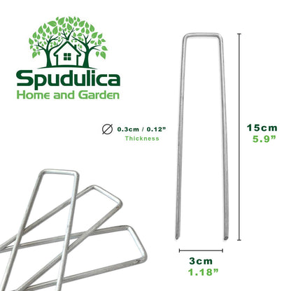 U Shaped Ground Pins for Geotextile & Weed Membranes | Heavy Duty Landscape Fixing Staples