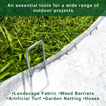 U Shaped Ground Pins for Geotextile & Weed Membranes | Heavy Duty Landscape Fixing Staples