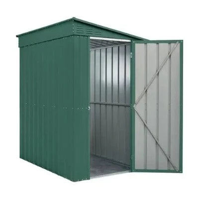 Globel Lean-To Metal Garden Shed - Green - All Sizes - Build4less