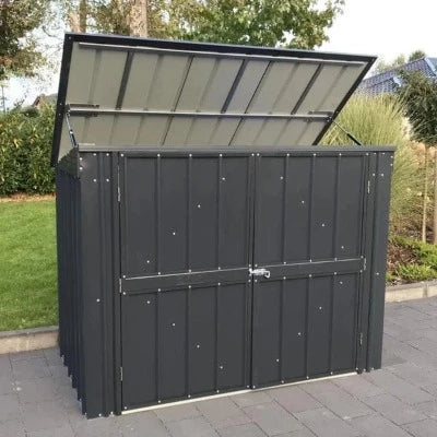 Globel 6ft x 3ft Metal Bin Store - Double Bin - Store More Garden Buildings