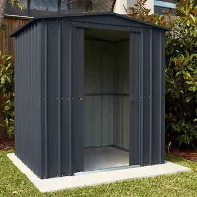 Globel Apex Metal Garden Shed - Anthracite Grey - All sizes - Store More Garden Buildings