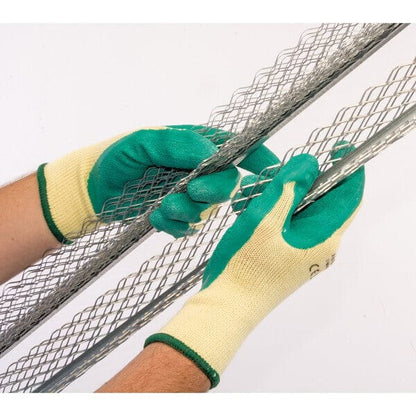 Green Heavy Duty Latex Coated Work Gloves - Large - Draper Tools and Workwear