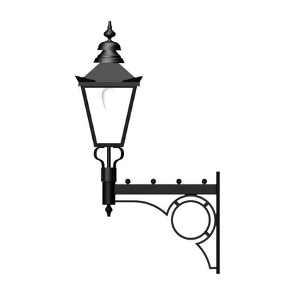 Large Victorian traditional in steel wall light 1.47m (H040)