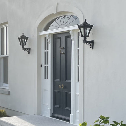 Victorian traditional cast iron wall light with decorative arm 0.58m (H043)