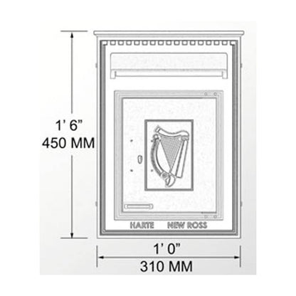 Traditional Irish Post in pearl grey for A4 sized letters (H114)