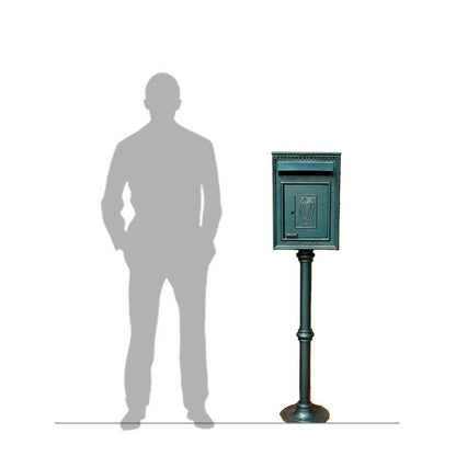 Traditional Irish Free standing postbox in pearl blue (H115)