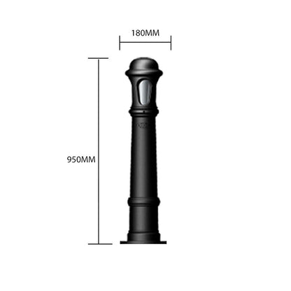 Decorative bollard light in cast iron 0.95m (H193)