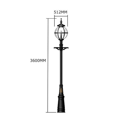 Victorian globe lamp post in cast iron 3.6m (H201)