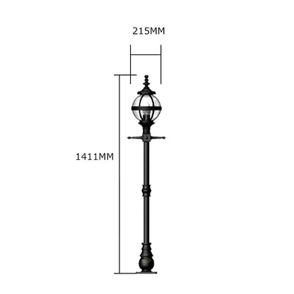 Victorian globe lamp post in cast iron 1.4m (H204)