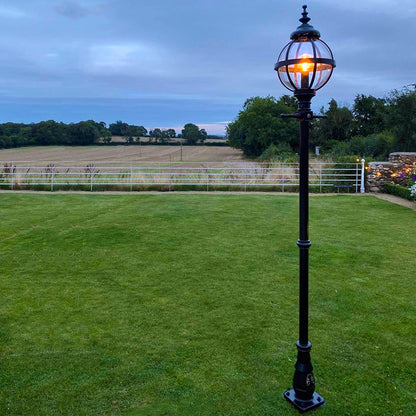 Victorian globe lamp post in cast iron 2.5m (H207)