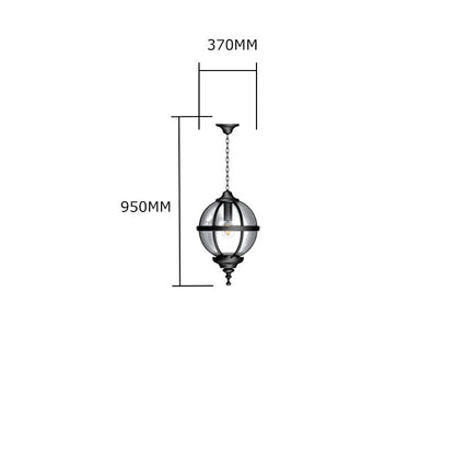 Victorian globe hanging light with chain 0.65m (H222)
