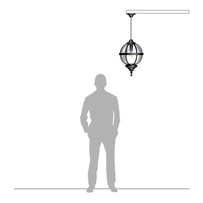 Victorian globe hanging light with chain 0.65m (H222)
