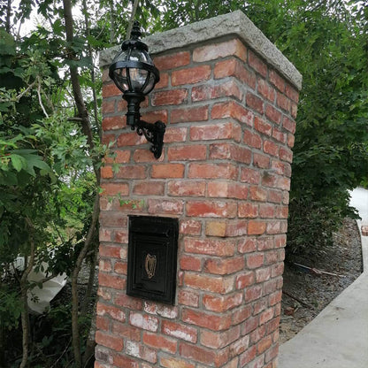 Victorian globe wall light in cast iron with decorative arm 0.59m (H243)