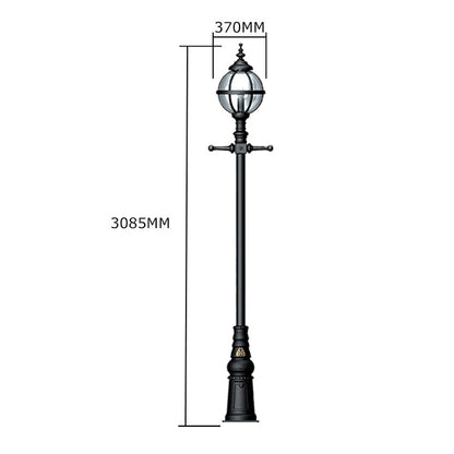 Victorian style globe lamp post in cast iron 3m (H2801)