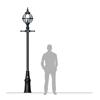 Victorian style globe lamp post in cast iron 3m (H2801)