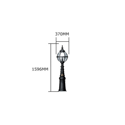Victorian style globe pedestal light in cast iron 1.59m (H2813)