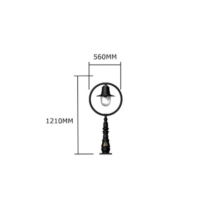 Copper railway style pedestal light in cast iron 1.21m (H308C)