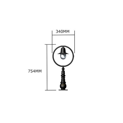 Classic railway style pedestal light in cast iron and steel 0.75m (H309)