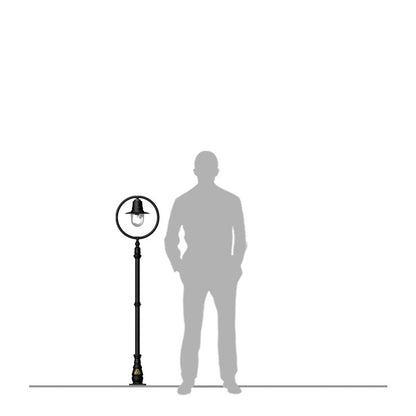 Classic railway style lamp post in cast iron and steel 1.49m (H314)