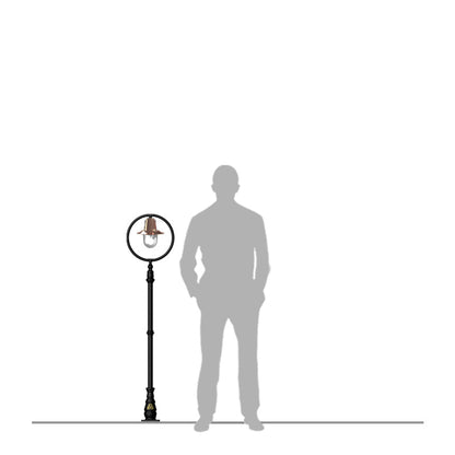 Copper railway style lamp post in cast iron and steel 1.49m (H314C)
