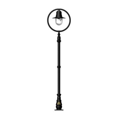 Classic railway style lamp post in cast iron and steel 2.43m (H317)