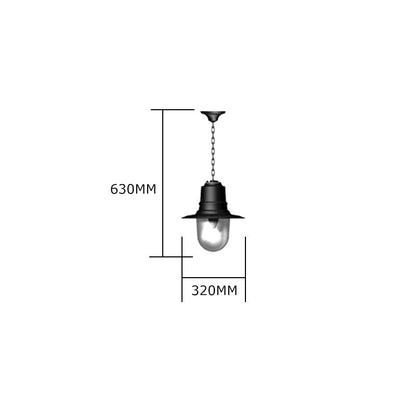 Copper railway style hanging light with chain 0.33m (H322C)