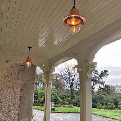 Copper railway style hanging light with chain 0.33m (H322C)