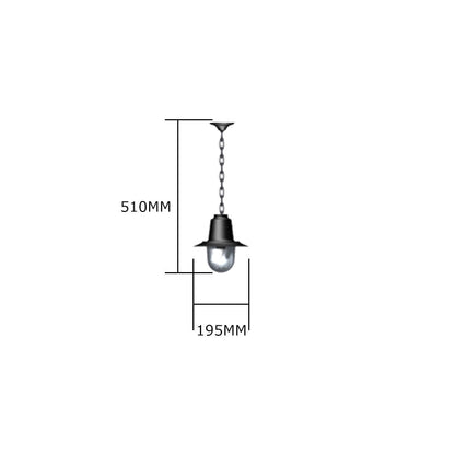 Classic railway style hanging light with chain 0.21m (H323)