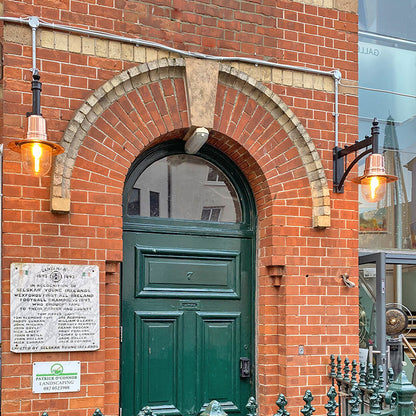 Copper railway style wall light in cast iron and steel 0.62m (H341C)