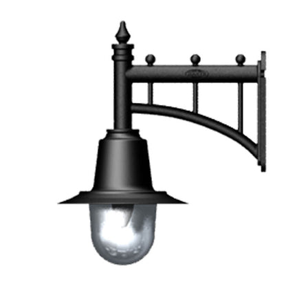 Classic railway style wall light in cast iron and steel 0.37m (H343)