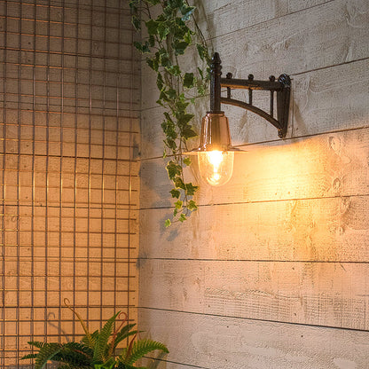 Copper railway style wall light in cast iron and steel 0.37m (H343C)