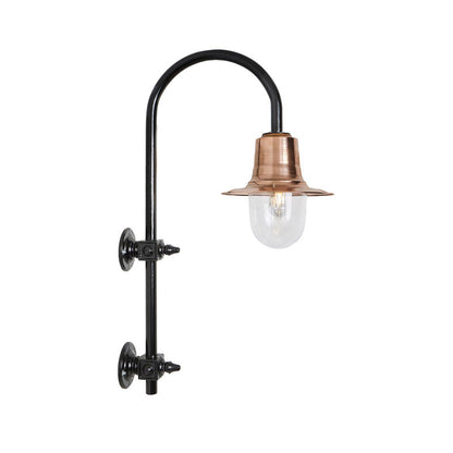 Vintage tear drop wall light in copper and steel 0.91m (H346C)