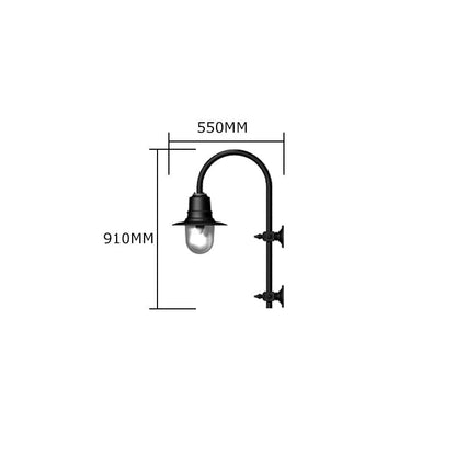 Vintage tear drop wall light in galvanised steel 0.91m (H346)