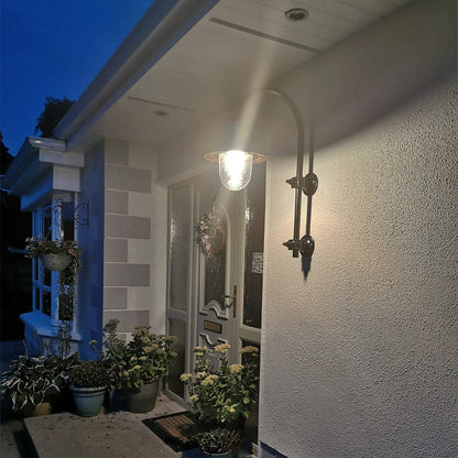 Vintage tear drop wall light in galvanised steel 0.91m (H346)