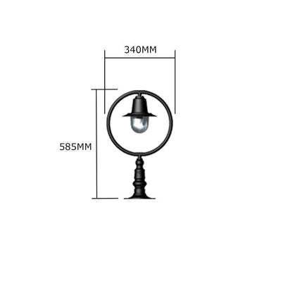 Copper railway style pier light for flat pier caps 0.59m (H352C)