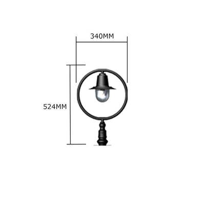 Classic railway style pier light for narrow pier caps 0.52m (H354)