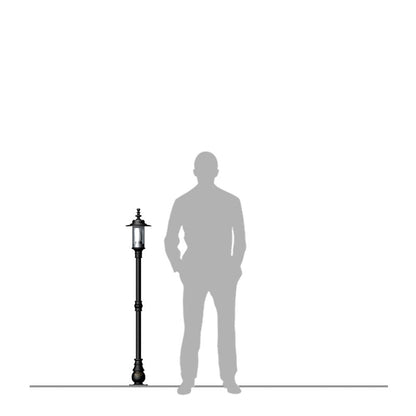 Georgian style lamp post in cast iron and steel 1.39m (H404)