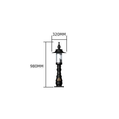Georgian style pedestal light in cast iron and steel 0.98m (H408)
