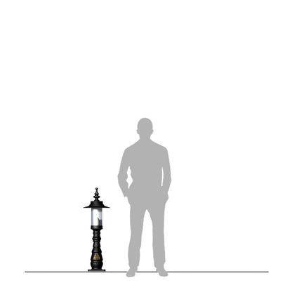 Georgian style pedestal light in cast iron and steel 0.98m (H408)