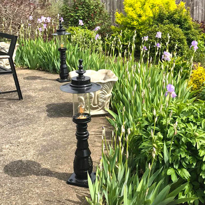 Georgian style pedestal light in cast iron and steel 0.98m (H408)