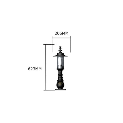Georgian style pedestal light in cast iron and steel 0.62m (H409)