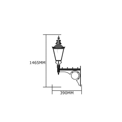 Large Victorian traditional in steel wall light 1.47m (H040)