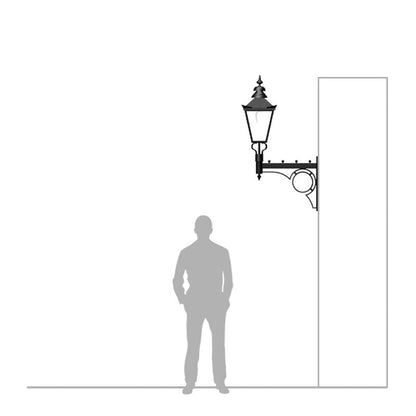 Large Victorian traditional in steel wall light 1.47m (H040)