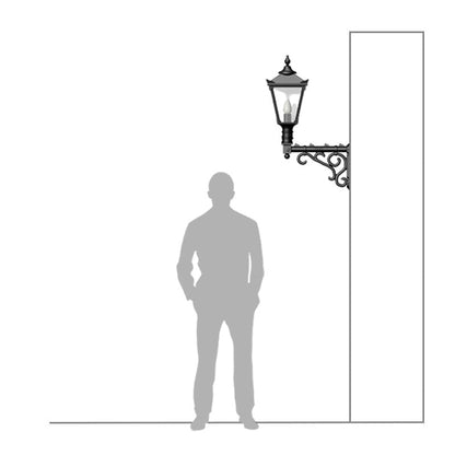Victorian traditional cast iron wall light with decorative arm 0.97m (H041)