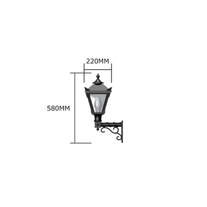 Victorian traditional cast iron wall light with decorative arm 0.58m (H043)