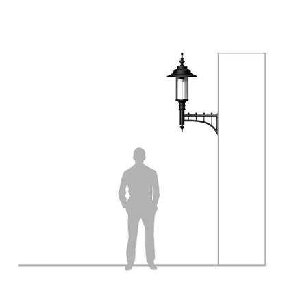 Large Georgian style wall light in cast iron and steel 1.27m (H440)
