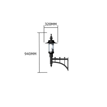Georgian style wall light in cast iron and steel 0.94m (H441)